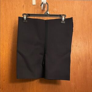 Black Neoprene High-Waisted Shorts